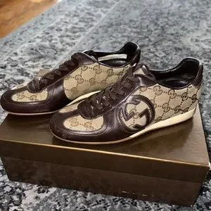Brown gucci sales sneakers